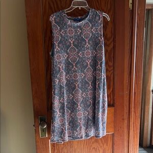 Apt 9 Sleeveless Patterned Dress - Blue and Pink